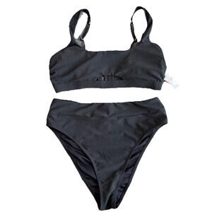 Cup sheet woman’s medium black bikini set cheeky‎